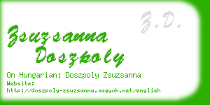 zsuzsanna doszpoly business card